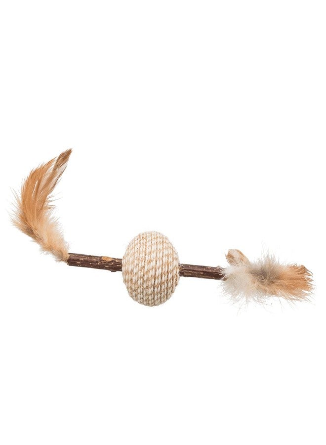 Trixie Matatabi Feather Cat Toy | Natural Silvervine Stick with Feathers | 20 cm, Pack of 3 | Interactive Catnip Chew Toy for Dental Health, Stress Relief & Active Play - Image 1